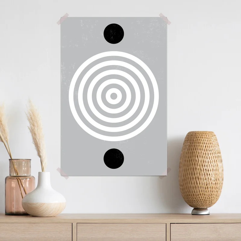 Poster minimalistisches geometrisches motiv mit konzentrischen kreisen • Poster bei Wallnifity® Poster minimalistisches geometrisches motiv mit konzentrischen kreisen • Poster bei Wallnifity®
