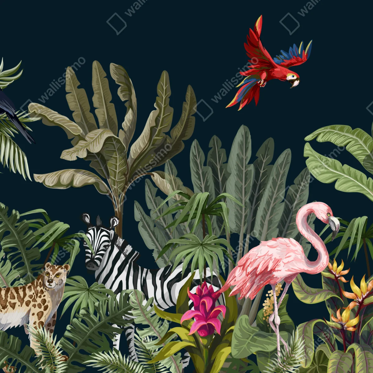 Leinwandbild tropische dschungel-wildtierszene Leinwandbild tropische dschungel-wildtierszene