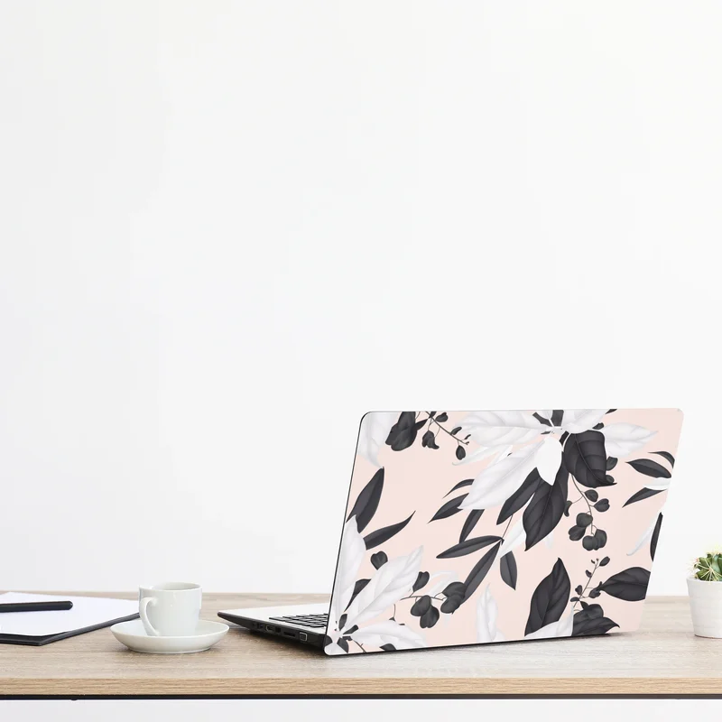 Laptop-Aufkleber zarte pastell botanische blätter