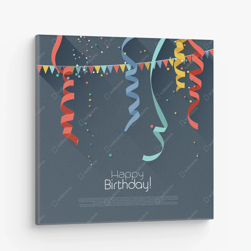 Leinwandbild flachen Stil Hintergrund mit Konfetti • Leinwandbilder bei Wallnifity® Leinwandbild flachen Stil Hintergrund mit Konfetti • Leinwandbilder bei Wallnifity®