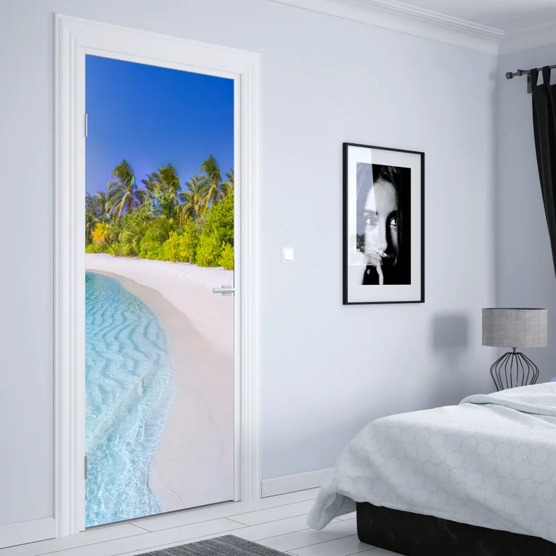 Türaufkleber tropischer türkisstrand