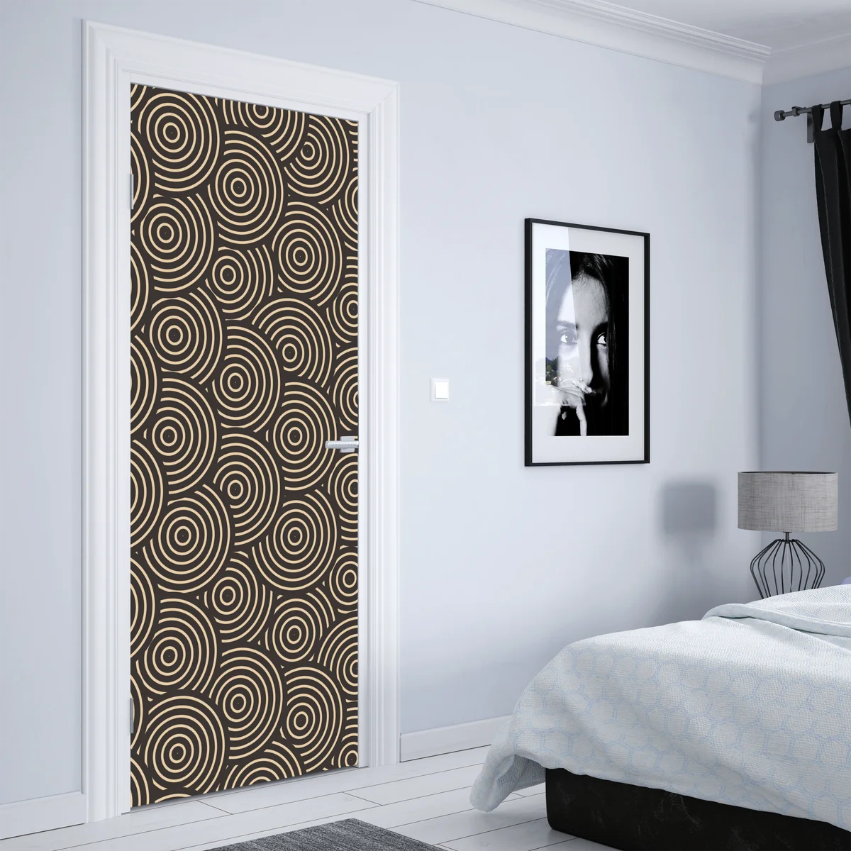 Türaufkleber retro konzentrische kreise muster Türaufkleber retro konzentrische kreise muster