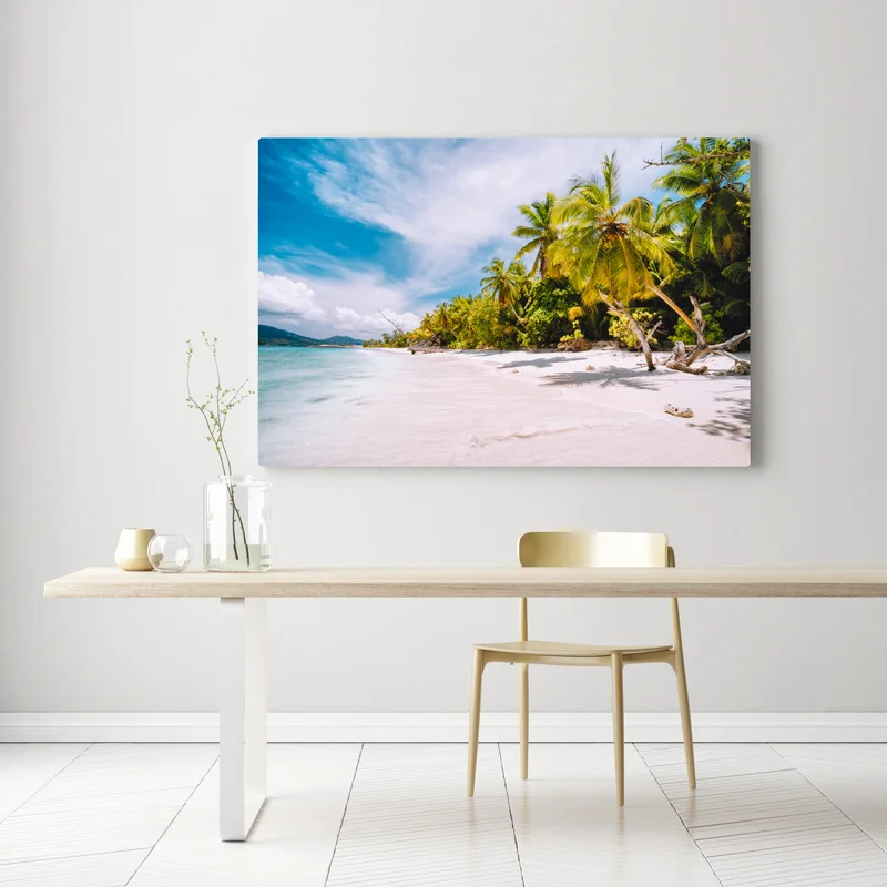 Leinwandbild tropischer strandidyll mit palmen Leinwandbild tropischer strandidyll mit palmen