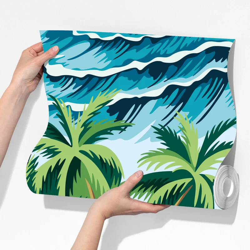 Fototapete tropische insel mit wellen Fototapete tropische insel mit wellen