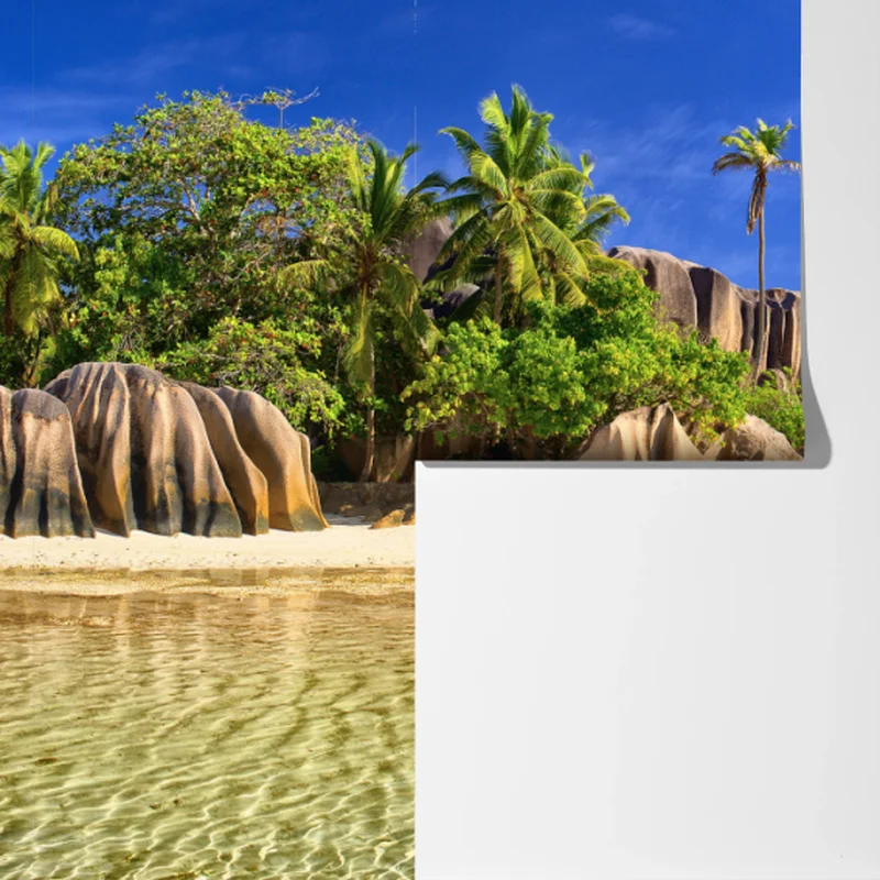 Fototapete tropischer strand mit granitfelsen und klarem wasser Fototapete tropischer strand mit granitfelsen und klarem wasser