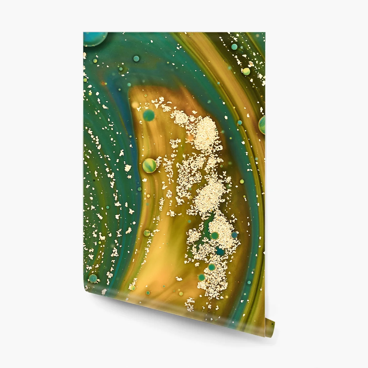 Fototapete grün-goldene flüssige marmorierte kunst Fototapete grün-goldene flüssige marmorierte kunst