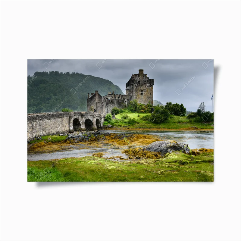 Poster mittelalterliches schloss an einer steinbrücke • Poster bei Wallnifity® Poster mittelalterliches schloss an einer steinbrücke • Poster bei Wallnifity®