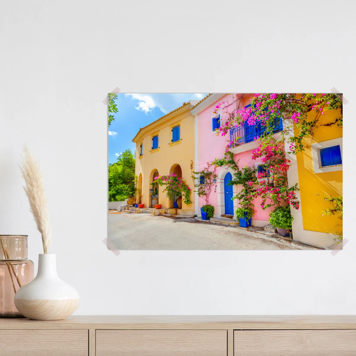 Poster bunte straße auf Kefalonia Poster bunte straße auf Kefalonia