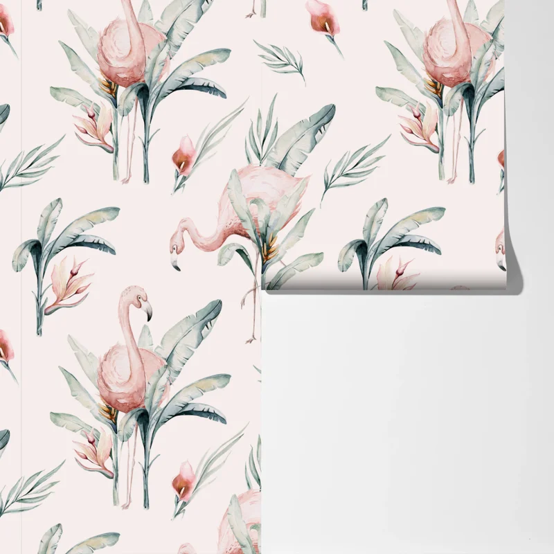 Fototapete aquarell flamingo tropisches muster Fototapete aquarell flamingo tropisches muster