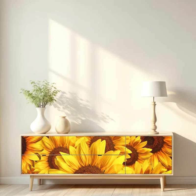 Repositionierbarer Aufkleber goldene sonnenblumen