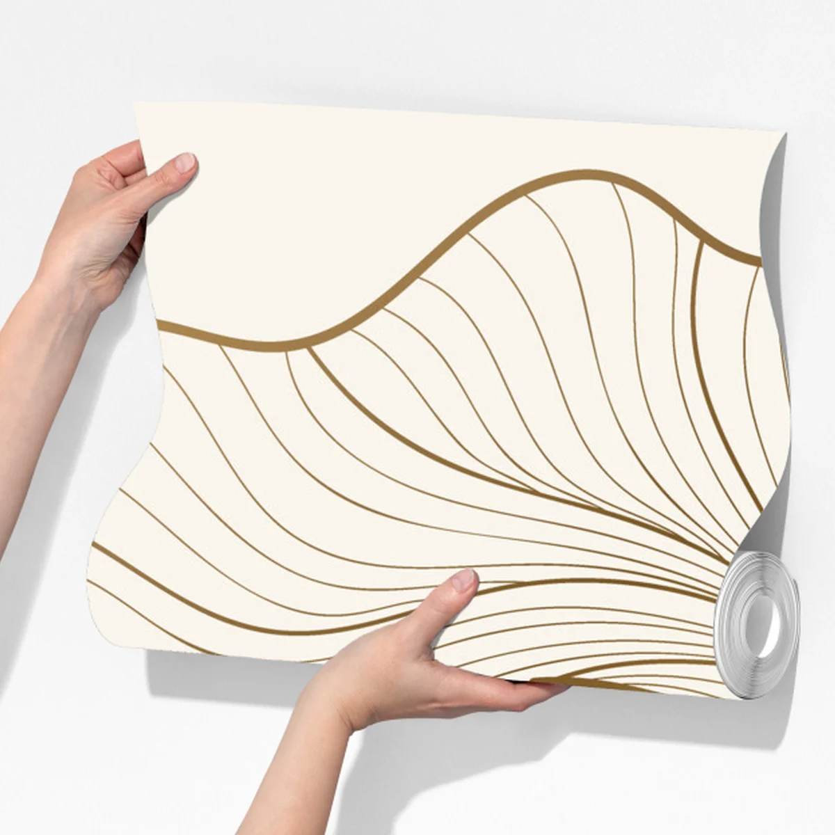 Fototapete elegante goldene linien blumenillustration Fototapete elegante goldene linien blumenillustration