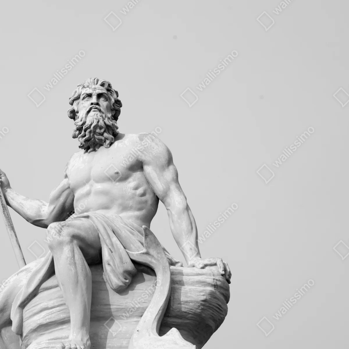 Fototapeta Neptun klasyczny posąg w monochromie Fototapeta Neptun klasyczny posąg w monochromie