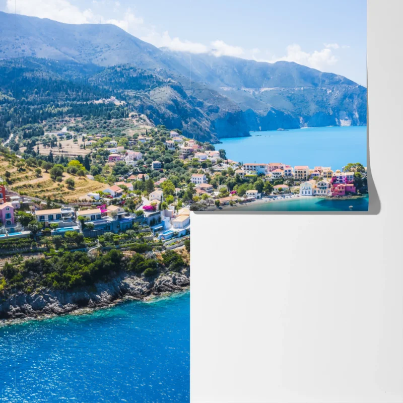 Fototapete sonnige bucht mit türkisfarbenem wasser Fototapete sonnige bucht mit türkisfarbenem wasser