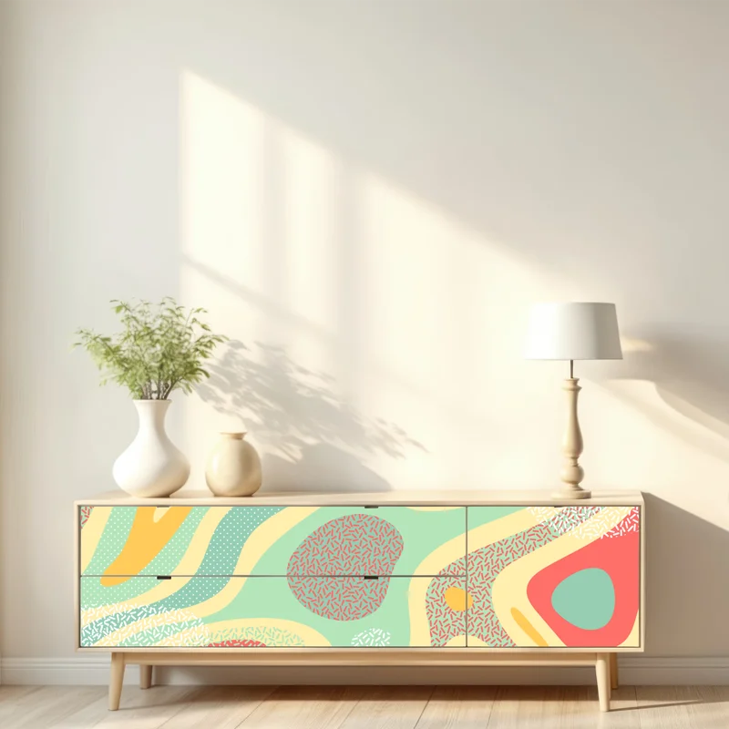 Repositionierbarer Aufkleber pastelliges organisches abstraktes muster Repositionierbarer Aufkleber pastelliges organisches abstraktes muster