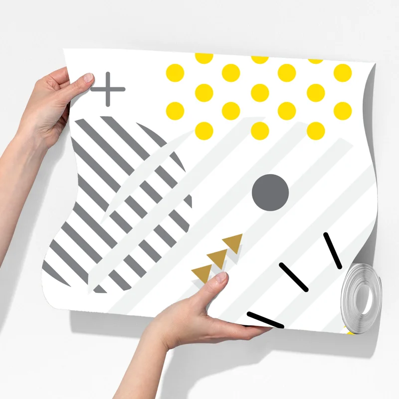 Fototapete leuchtendes zitrus geometrisches muster Fototapete leuchtendes zitrus geometrisches muster