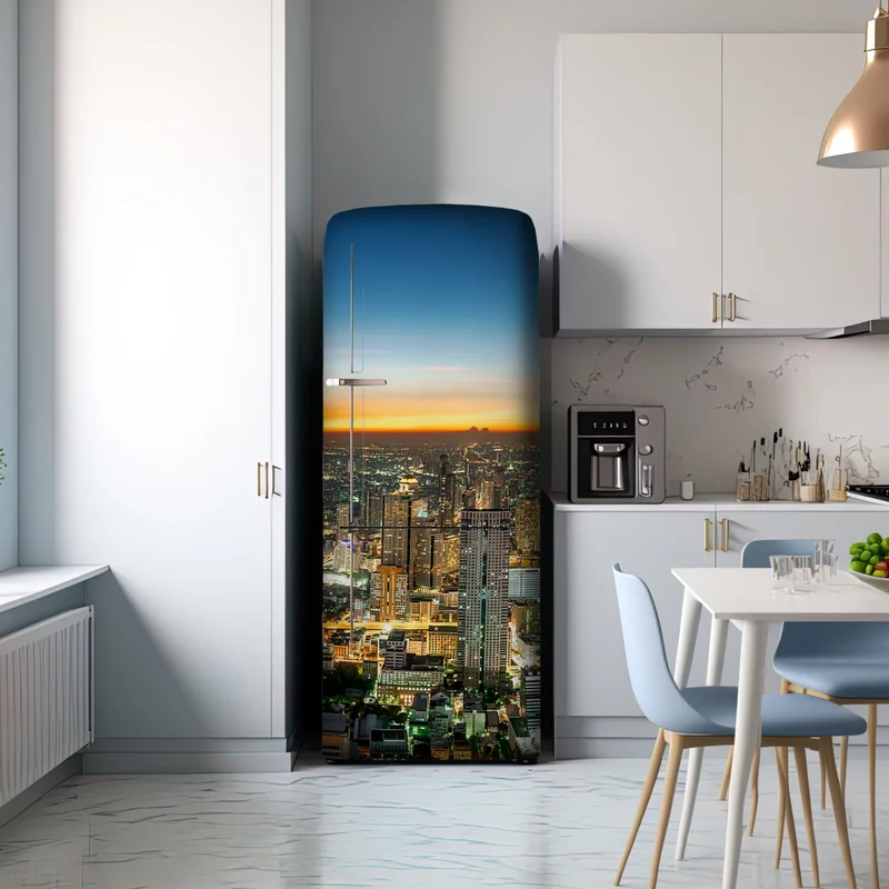 Kühlschrankaufkleber panorama von Bangkok bei dämmerung