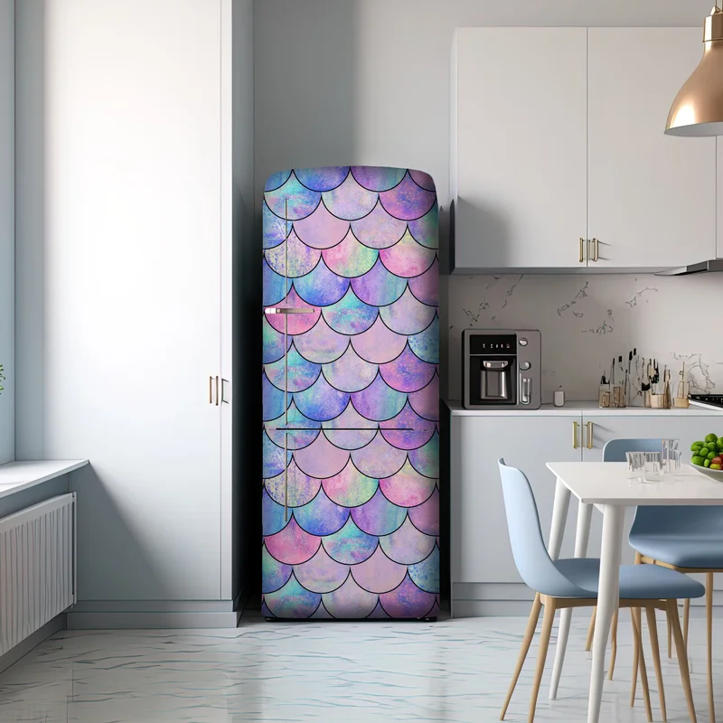 Kühlschrankaufkleber pastell meerjungfrauen schuppenmuster