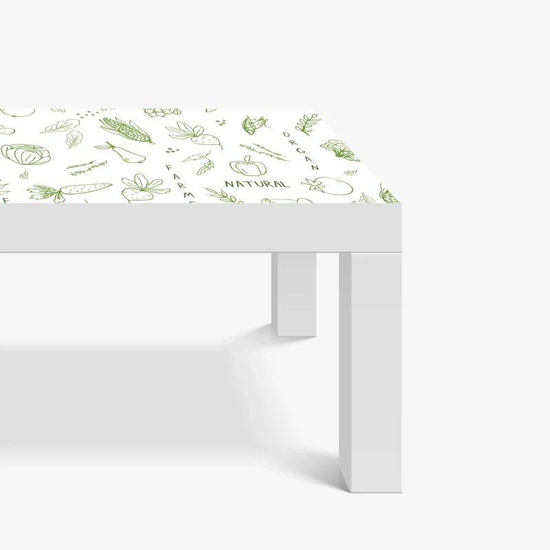 Tischaufkleber und Schreibtischaufkleber handgezeichnetes gemüse- und obstmuster