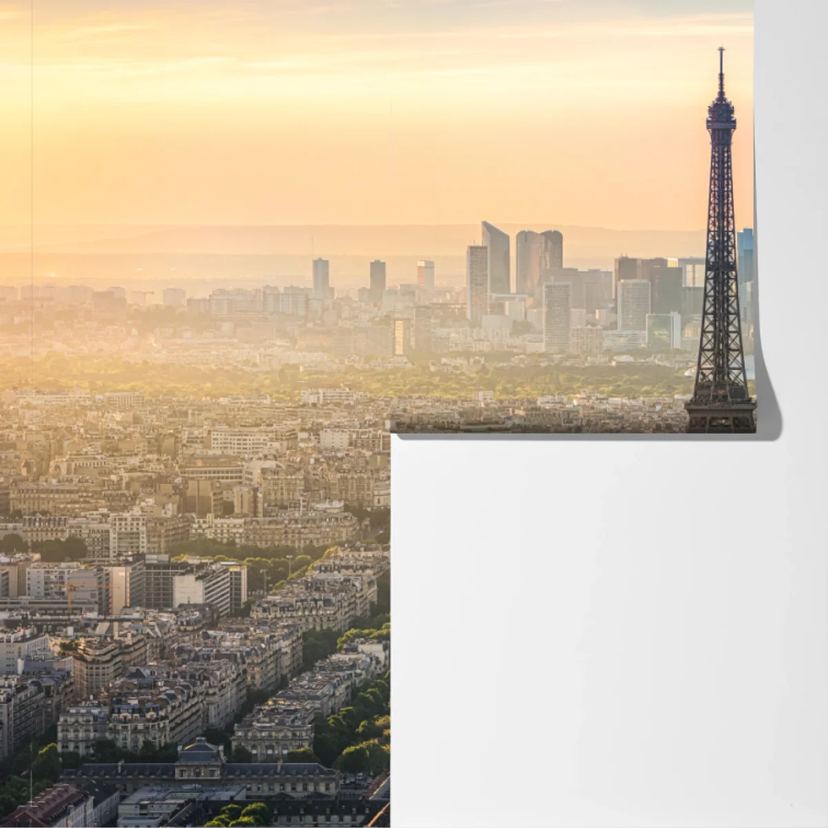 Fototapete Paris stadtbild bei sonnenuntergang mit dem Eiffelturm Fototapete Paris stadtbild bei sonnenuntergang mit dem Eiffelturm