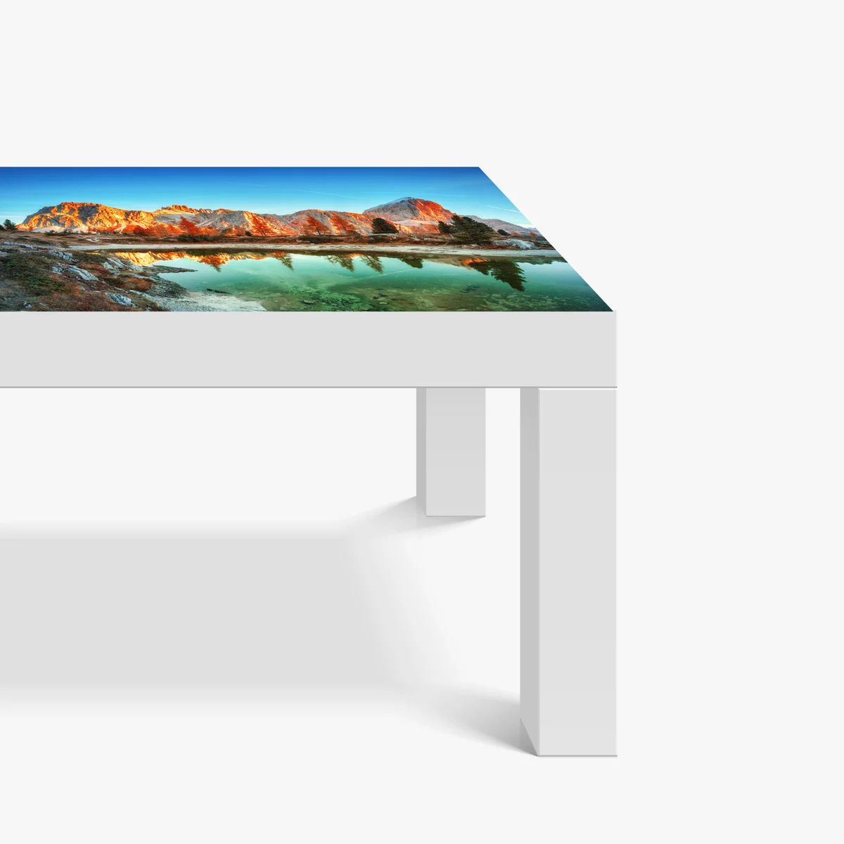 Tischaufkleber und Schreibtischaufkleber alpiner sonnenaufgang über bergsee Tischaufkleber und Schreibtischaufkleber alpiner sonnenaufgang über bergsee