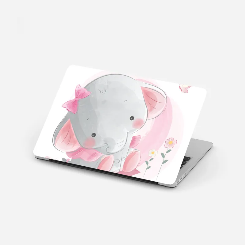 Laptop-Aufkleber niedlicher rosa baby-elefant für das kinderzimmer