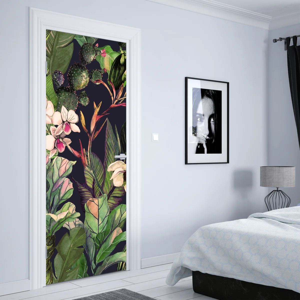 Türaufkleber tropisches aquarell botanikmuster Türaufkleber tropisches aquarell botanikmuster