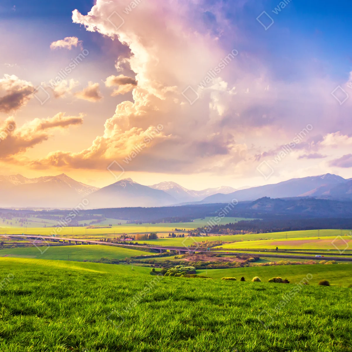 Türaufkleber frühlingshafte panoramalandschaft der Tatra, Slowakei Türaufkleber frühlingshafte panoramalandschaft der Tatra, Slowakei