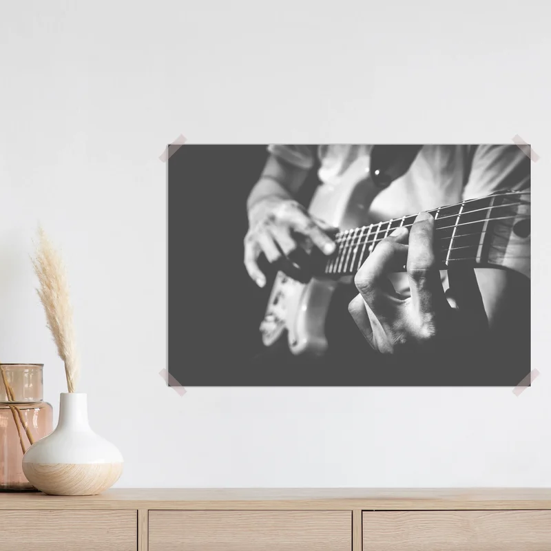 Poster monochrome gitarre nahaufnahme Poster monochrome gitarre nahaufnahme