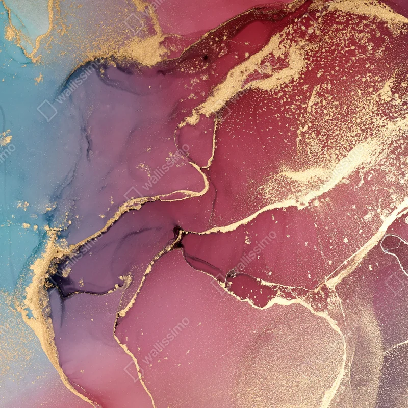 Fensteraufkleber abstraktes marmoriertes bild in türkis und lila mit gold Fensteraufkleber abstraktes marmoriertes bild in türkis und lila mit gold