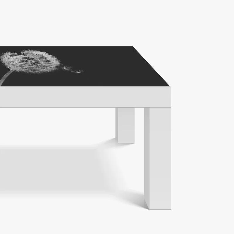 Tischaufkleber und Schreibtischaufkleber zarter löwenzahn in monochrom