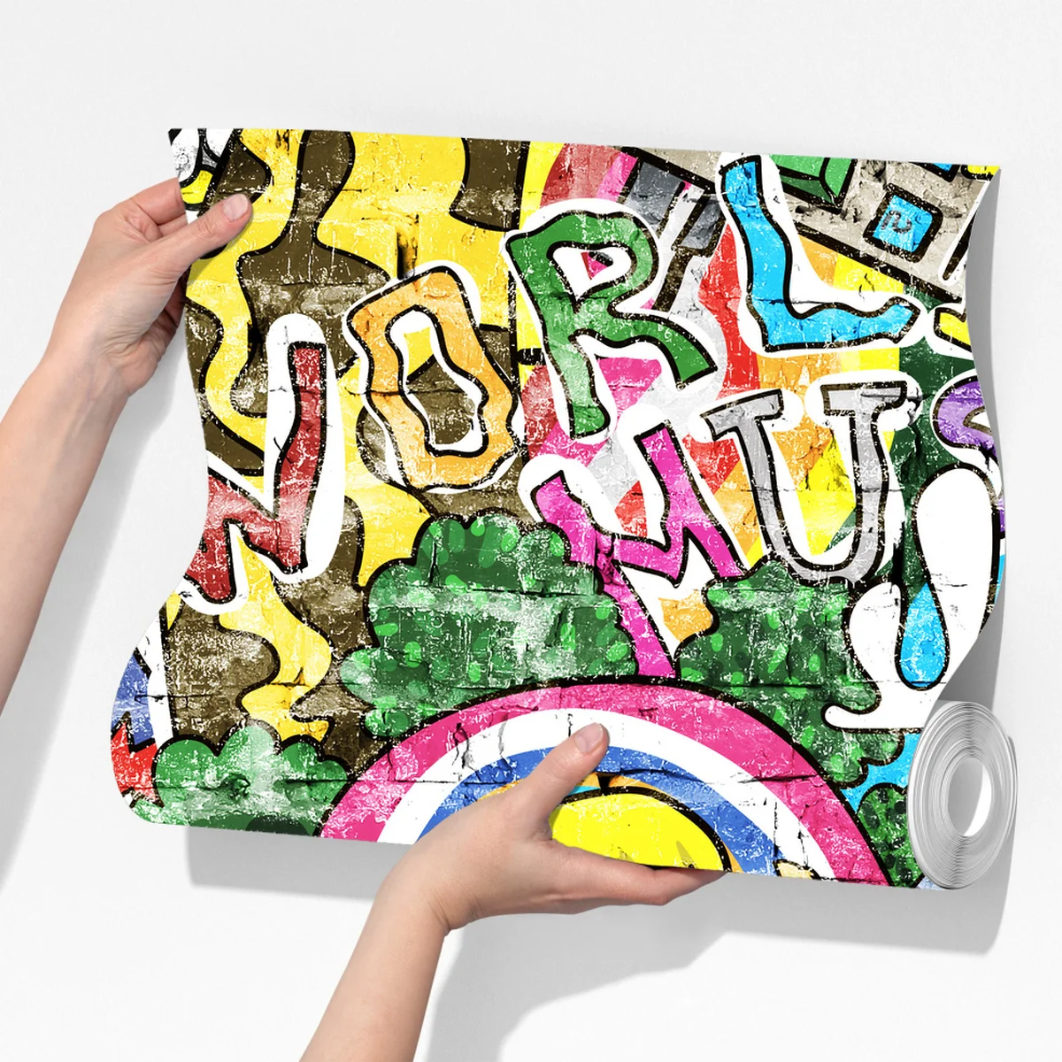 Fototapete farbenfrohes graffiti-wandbild Fototapete farbenfrohes graffiti-wandbild