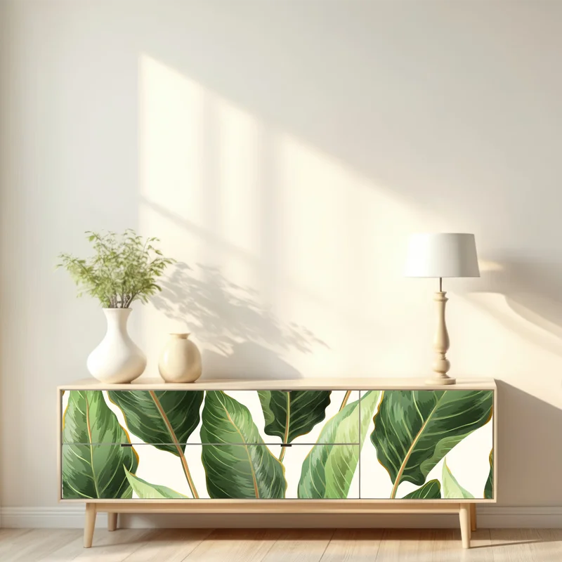 Repositionierbarer Aufkleber tropisches bananenblattmuster