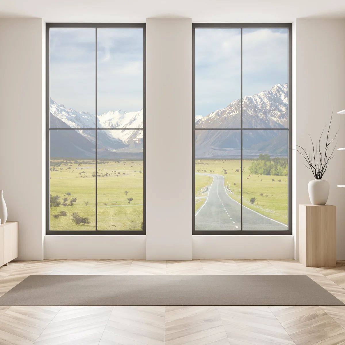 Fensteraufkleber straße zu den Südlichen Alpen, Neuseeland Fensteraufkleber straße zu den Südlichen Alpen, Neuseeland