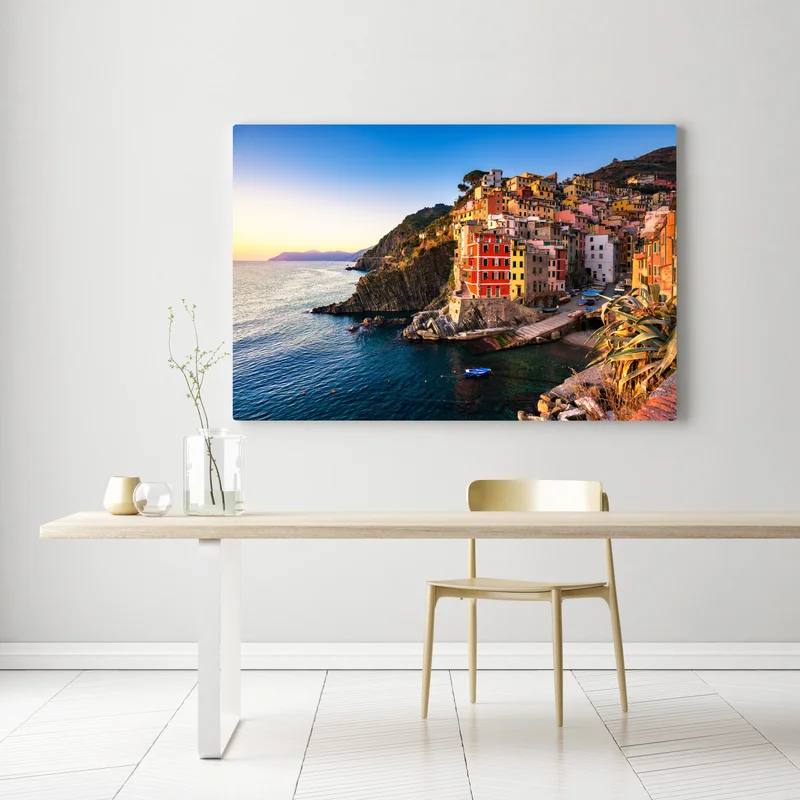 Leinwandbild sonnenuntergang über Riomaggiore, Cinque Terre • Leinwandbilder bei Wallnifity® Leinwandbild sonnenuntergang über Riomaggiore, Cinque Terre • Leinwandbilder bei Wallnifity®