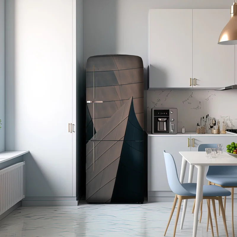 Kühlschrankaufkleber geometrische architekturformen aus metall