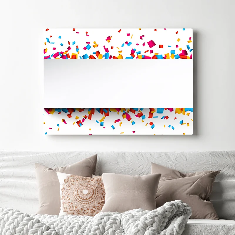 Leinwandbild Hintergrund mit Konfetti • Leinwandbilder bei Wallnifity® Leinwandbild Hintergrund mit Konfetti • Leinwandbilder bei Wallnifity®