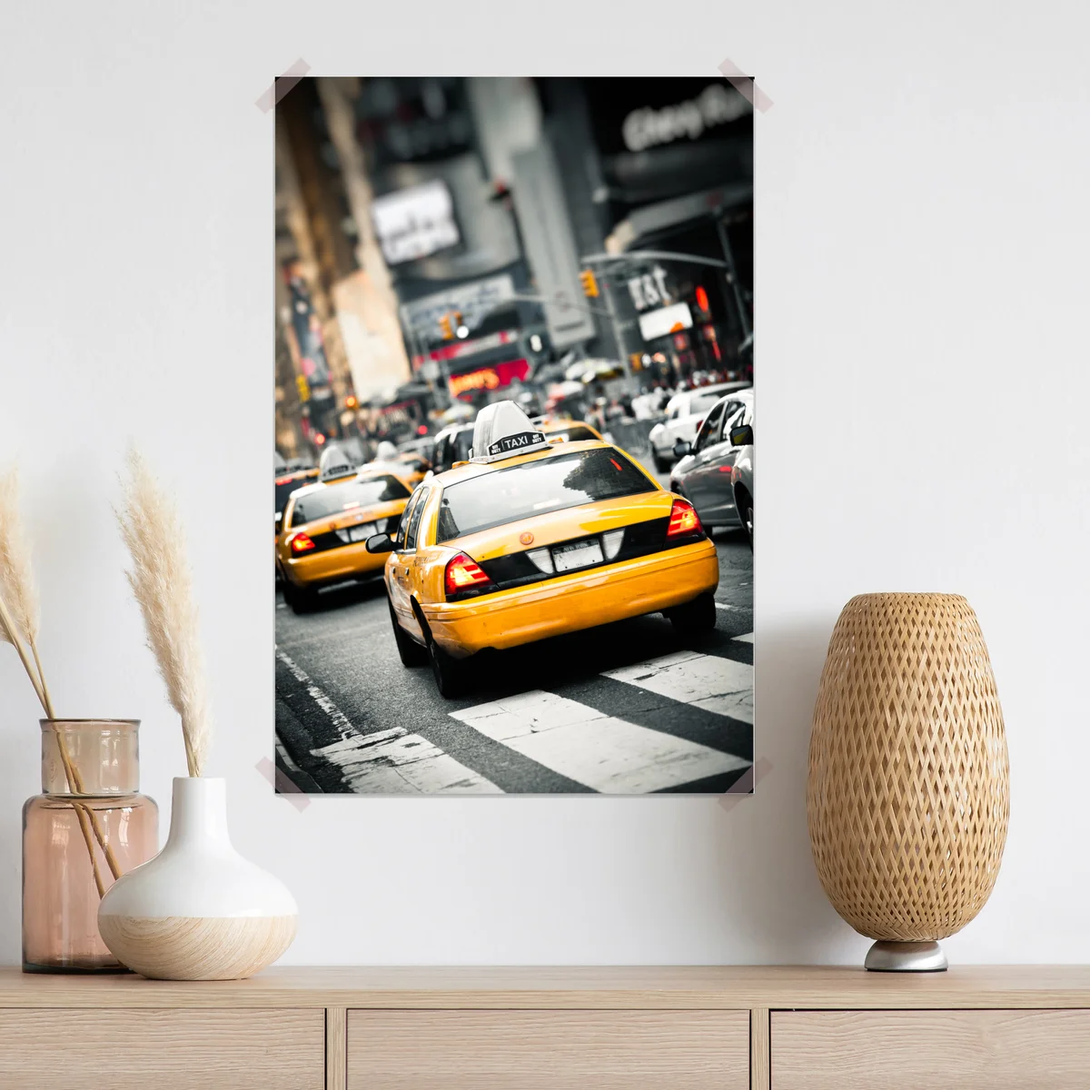 Poster gelbes taxi in den straßen von New York Poster gelbes taxi in den straßen von New York