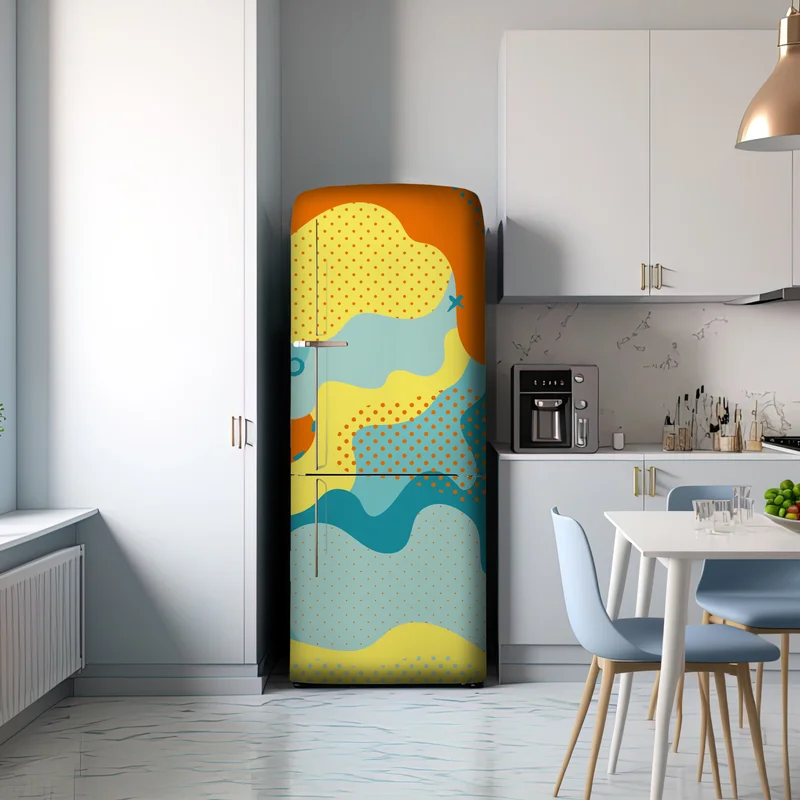 Kühlschrankaufkleber lebendige abstrakte pop-art-komposition Kühlschrankaufkleber lebendige abstrakte pop-art-komposition