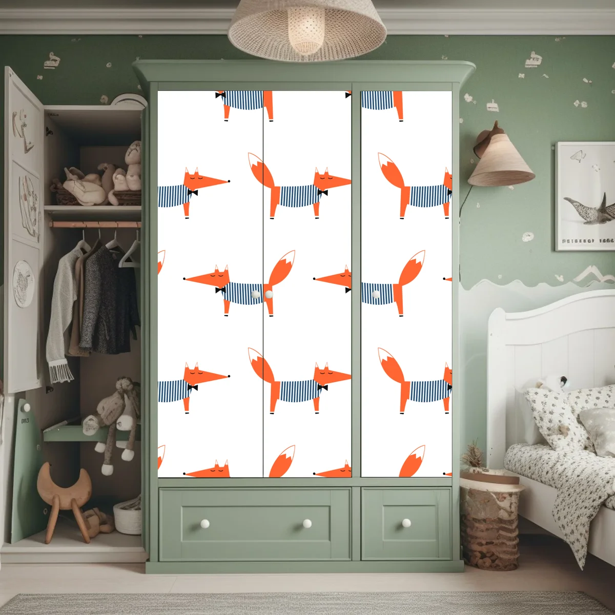 Schrankaufkleber niedliches gestreiftes fuchsmuster Schrankaufkleber niedliches gestreiftes fuchsmuster