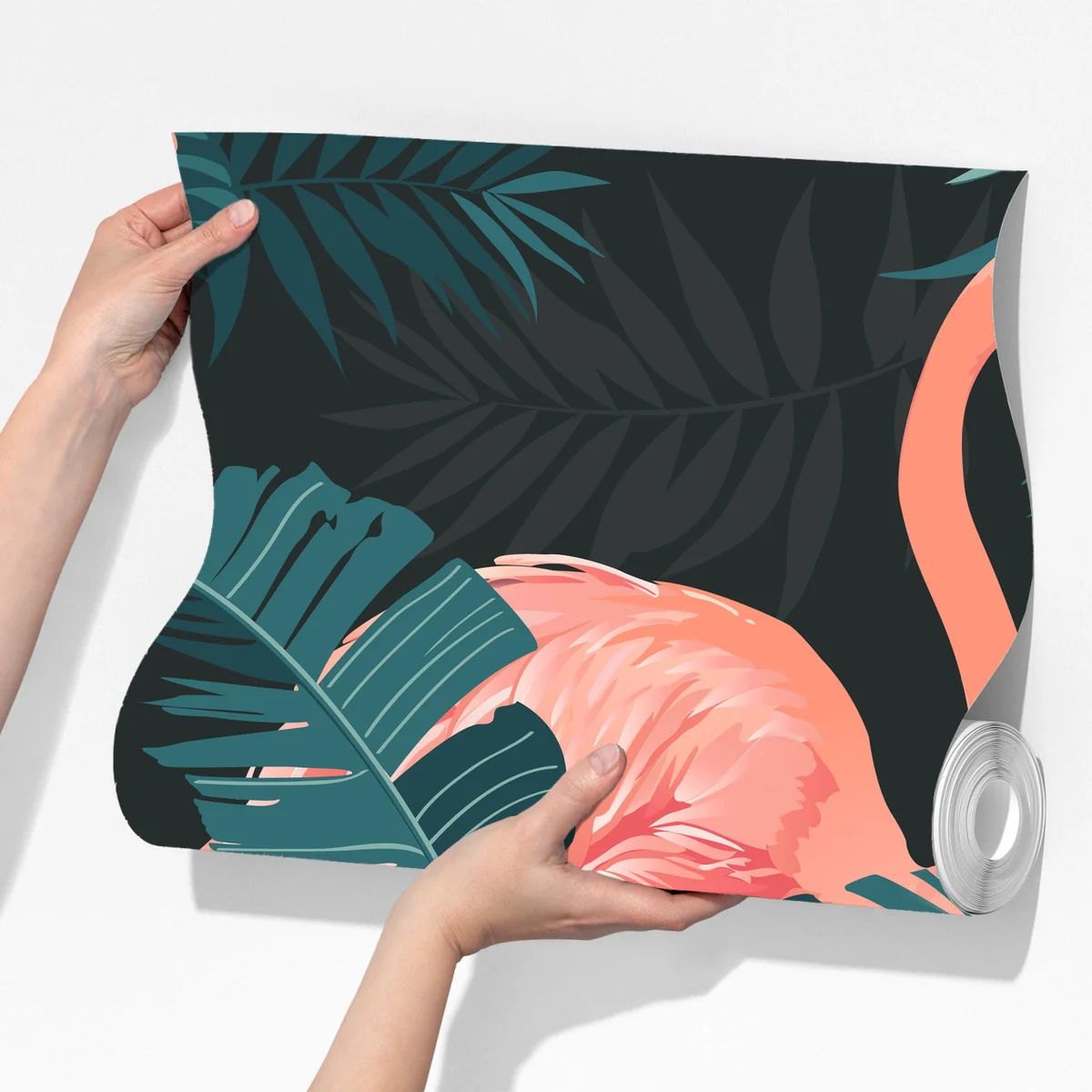 Fototapete tropisches muster mit rosa flamingos Fototapete tropisches muster mit rosa flamingos