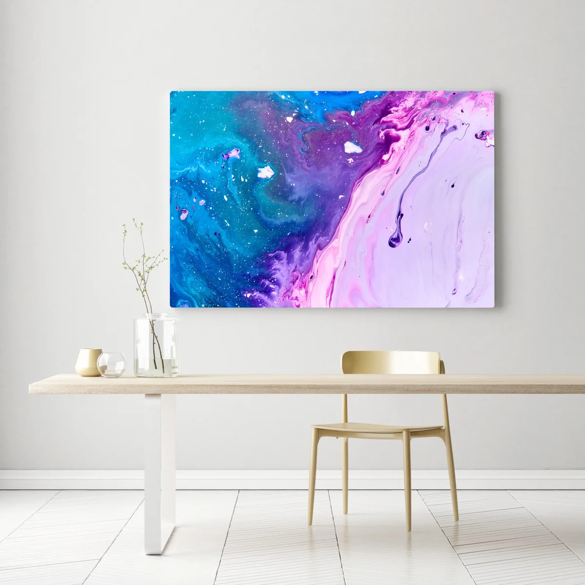 Leinwandbild lebendige blau-violette abstrakte acrylmalerei Leinwandbild lebendige blau-violette abstrakte acrylmalerei