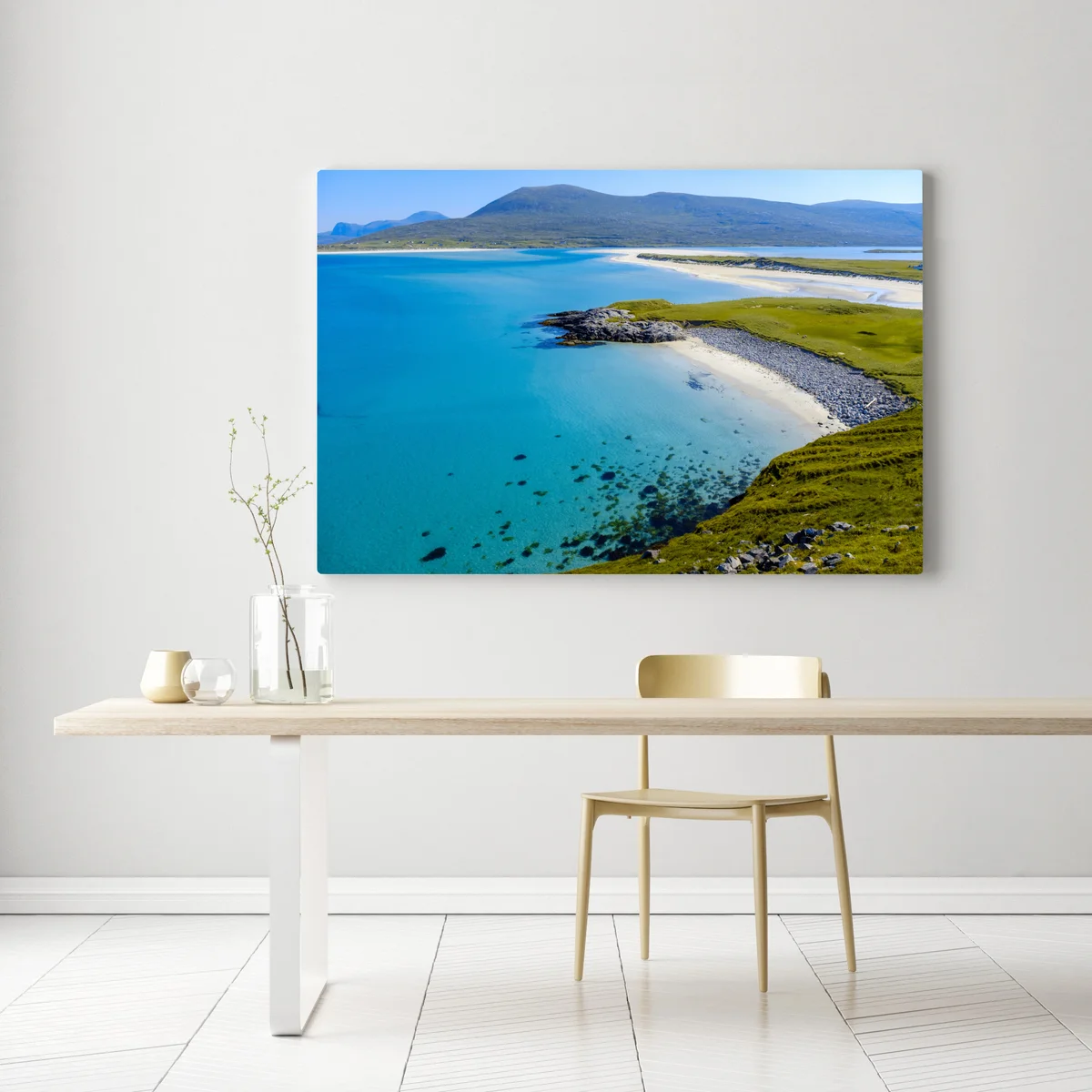 Leinwandbild ruhige türkisfarbene strandlandschaft Leinwandbild ruhige türkisfarbene strandlandschaft