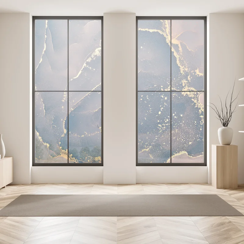 Fensteraufkleber marineblau-goldene marmorabstraktion Fensteraufkleber marineblau-goldene marmorabstraktion