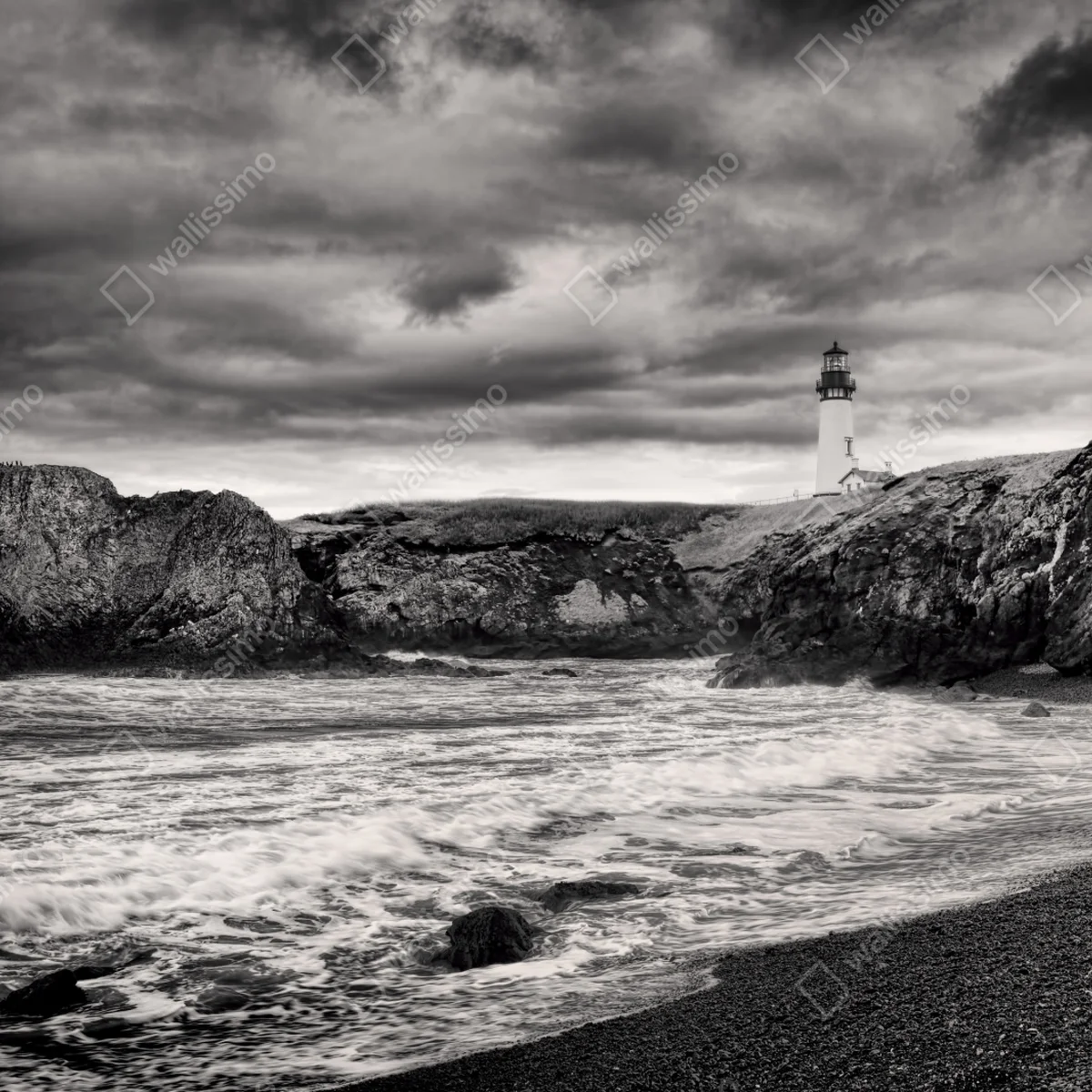 Fensteraufkleber leuchtturm Yaquina Bay an stürmischer küste Fensteraufkleber leuchtturm Yaquina Bay an stürmischer küste