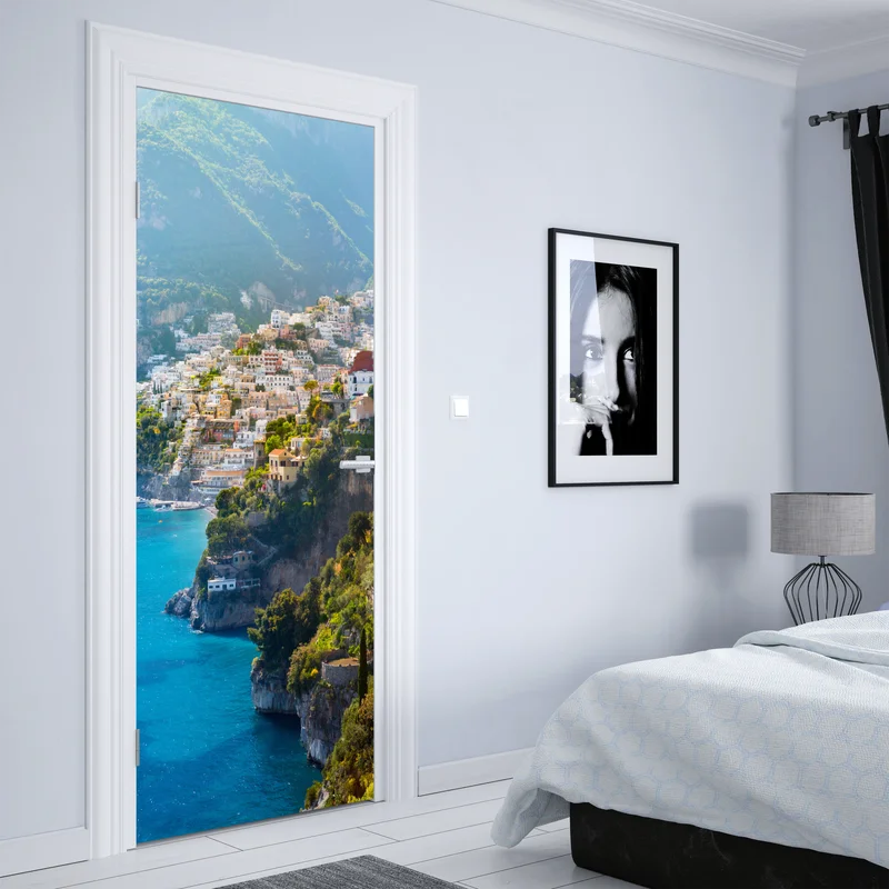 Türaufkleber Positano küstenpanorama an der klippe