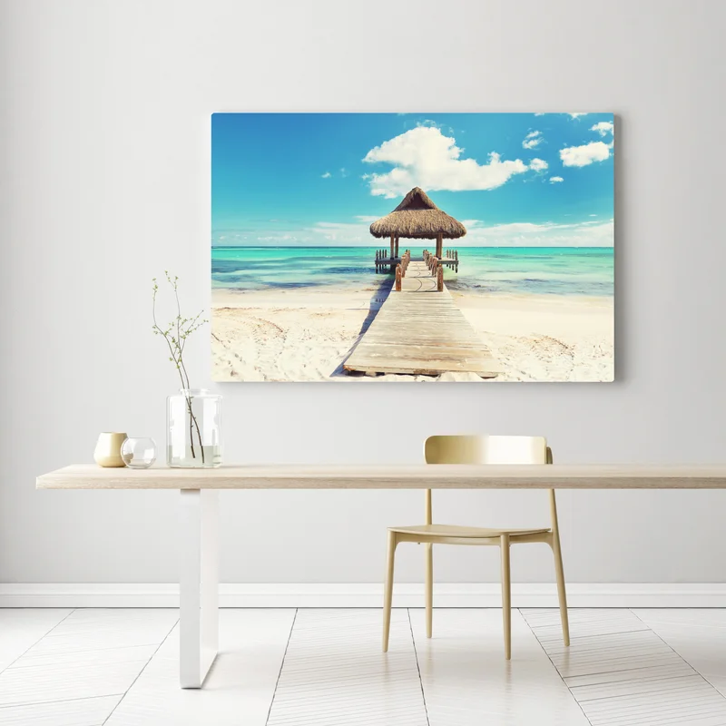 Leinwandbild tropischer steg in Punta Cana Leinwandbild tropischer steg in Punta Cana