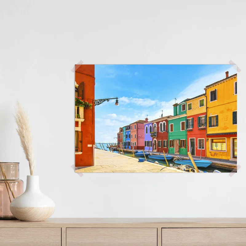 Poster bunte kanalhäuser von Burano Poster bunte kanalhäuser von Burano