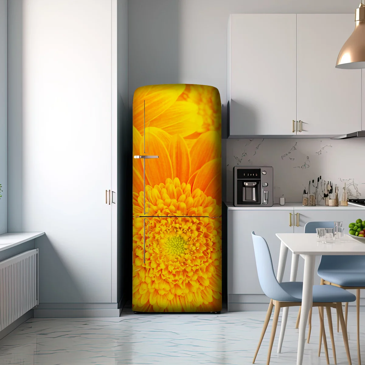 Kühlschrankaufkleber intensive orange gerbera nahaufnahme Kühlschrankaufkleber intensive orange gerbera nahaufnahme