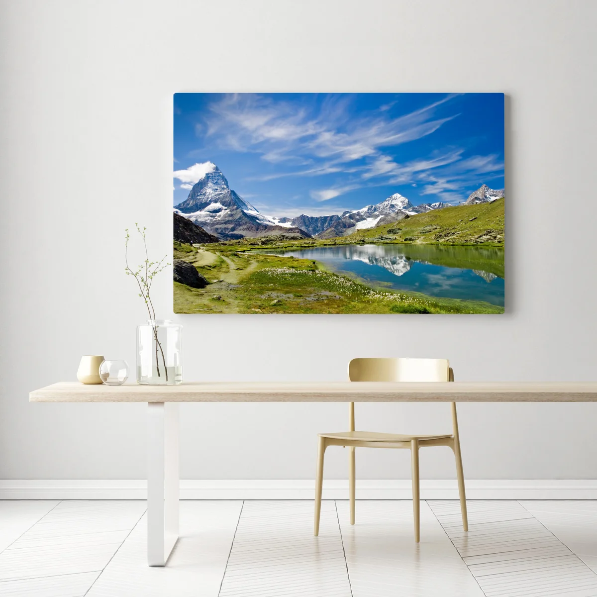 Leinwandbild alpensee mit bergspiegelung Leinwandbild alpensee mit bergspiegelung