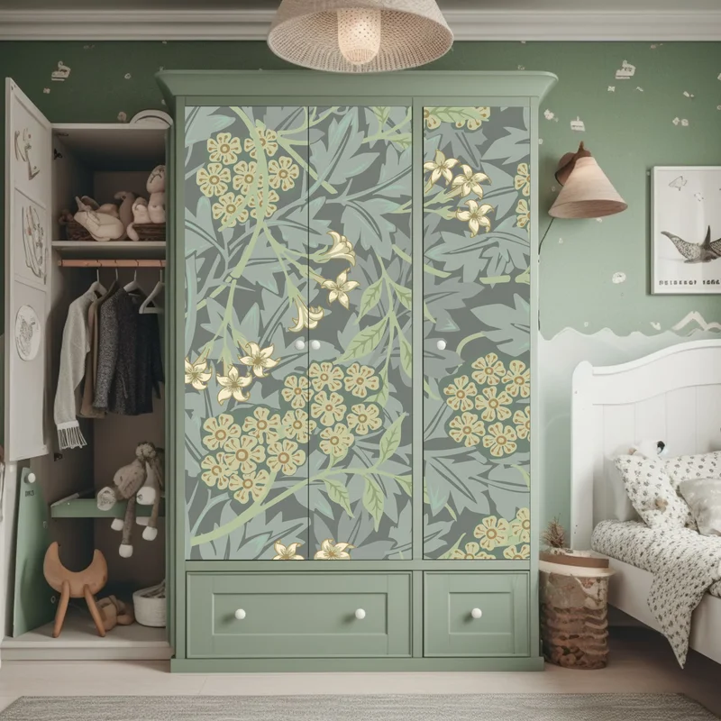 Schrankaufkleber vintage botanisches blumenmuster Schrankaufkleber vintage botanisches blumenmuster